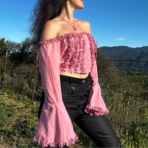 Arizona Jean Company Pink Ruffle Top